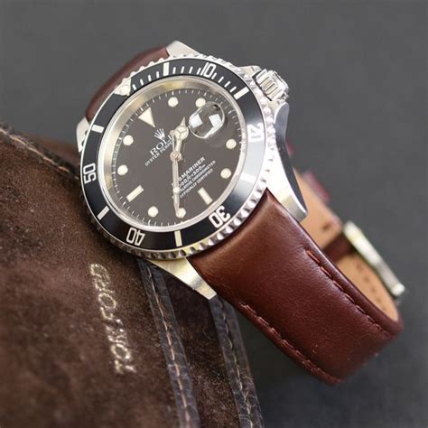 rolex watch brown leather band